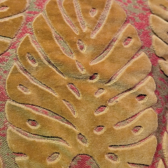 Velvet Monstera Leaves Throw Pillow - Picture 2 of 4